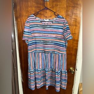 TIME AND TRUE Stripped Multi-Colored Dress SIZE:XXL